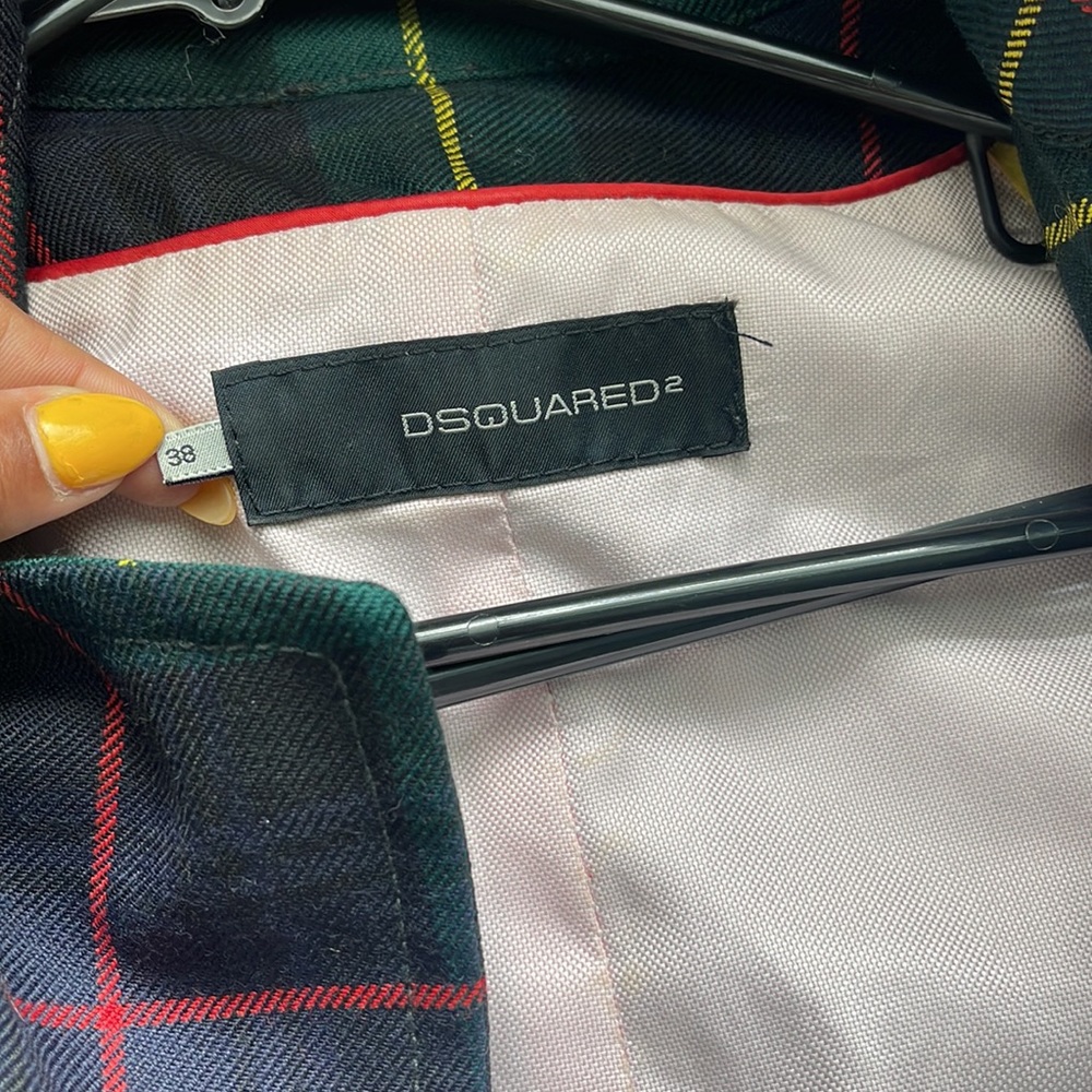 Dsquared2 Wool Tartan Short Trench Coat - Picture 16 of 16